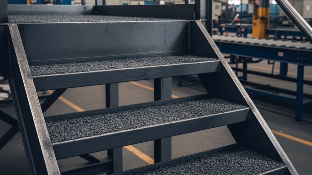 Escaleras industriales con recubrimiento texturizado antideslizante