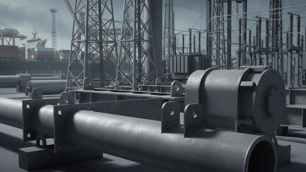 Estructuras marinas y postes eléctricos con primer zinc rich anti-corrosión